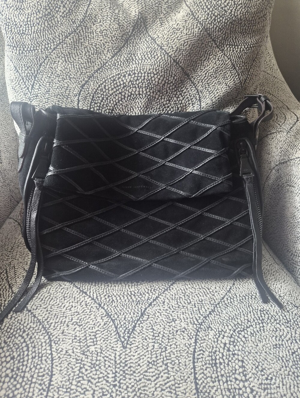 AIMEE KESTENBERG Black Suede Shoulder Bag